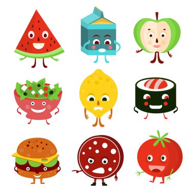 Komik çeşitli çizgi film gıda