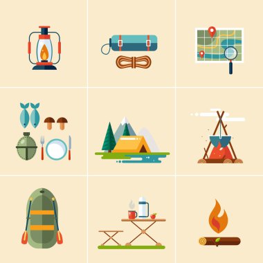 kamp koleksiyon öğeleri hiking