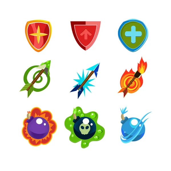 Recursos del juego iconos — Vector de stock