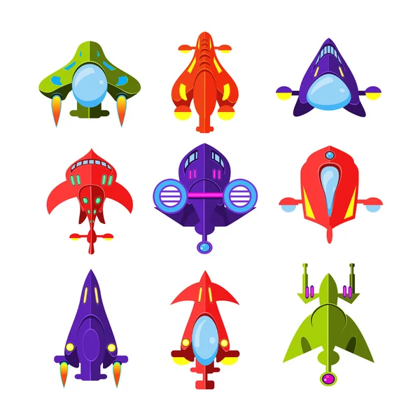 Conjunto de foguetes desenhos animados . —  Vetores de Stock