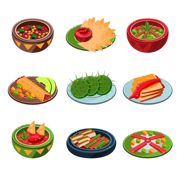 Mexicaanse voedsel pictogrammen — Stockvector