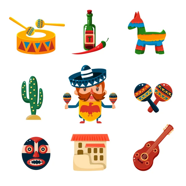 Ícones do México em branco — Vetor de Stock