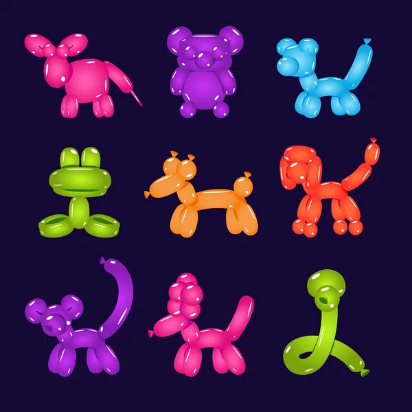 Zvířata z barevné balónky — Stockový vektor