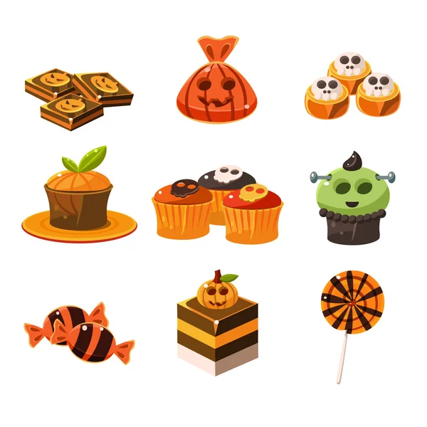 Bonbons d'Halloween colorés — Image vectorielle