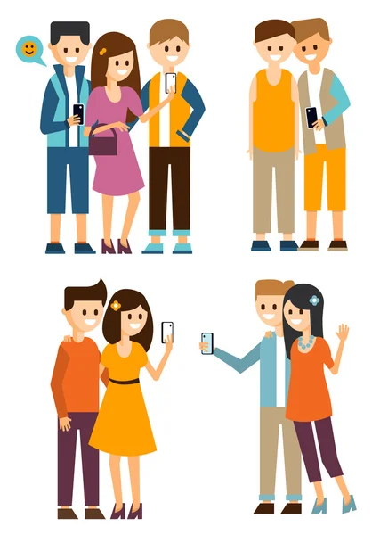 Young people man and woman — Stock Vector