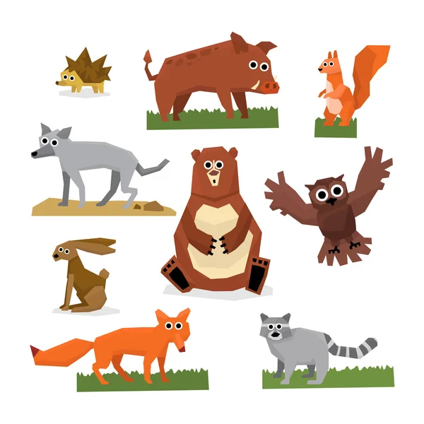 Cute forest animals — Stock Vector