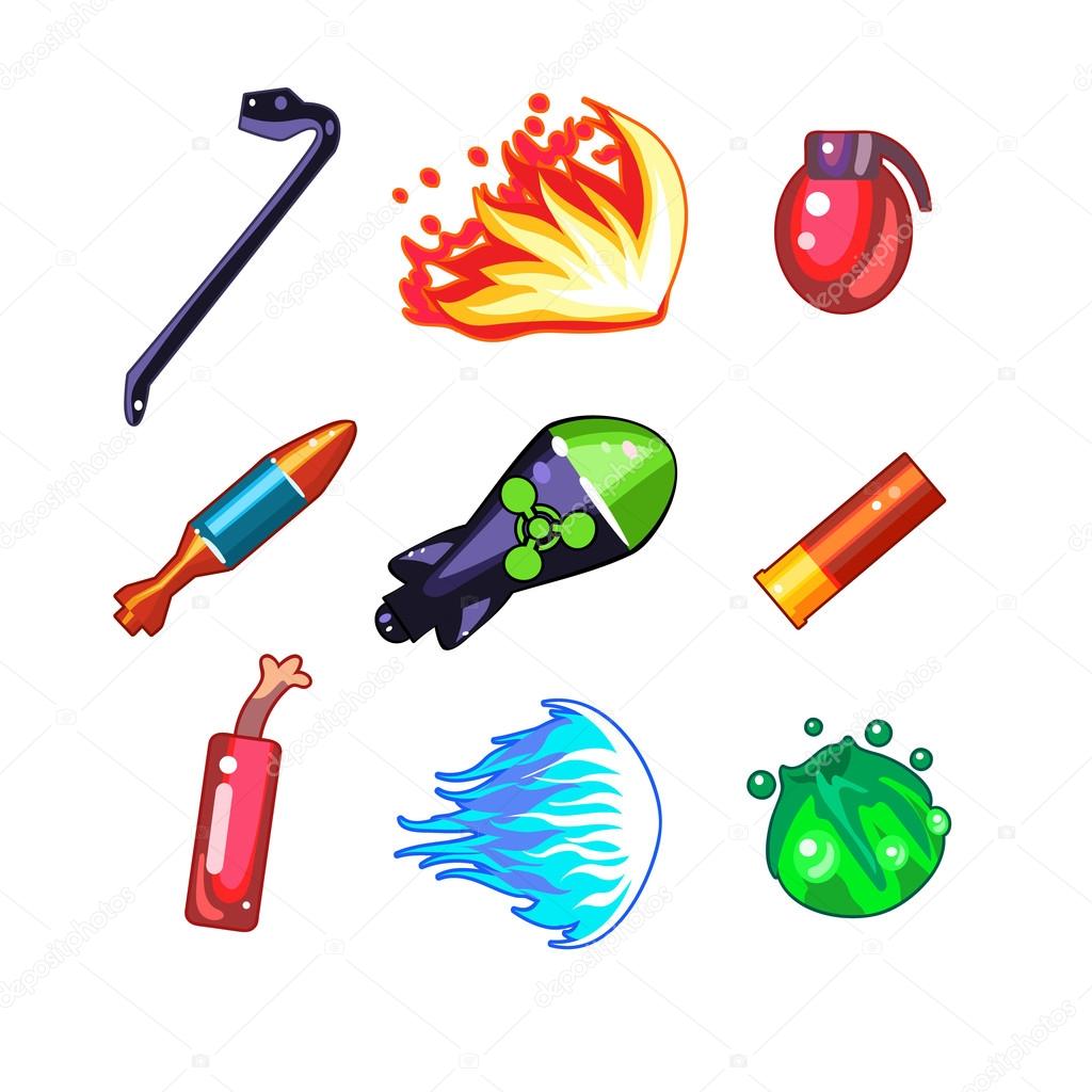 weapon icons on white