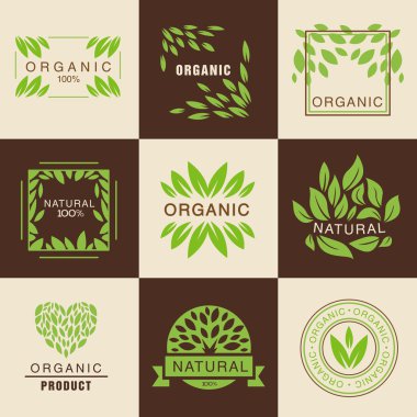 Eco organik etiketleri kümesi