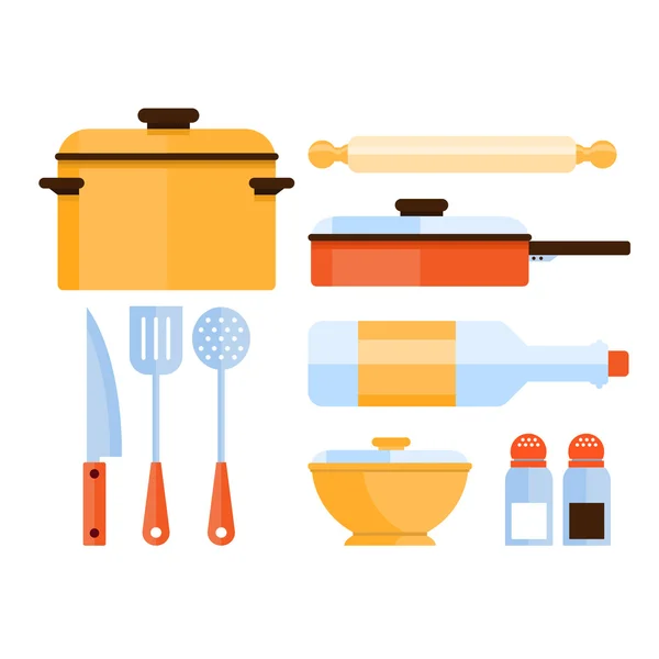 Utensilios de cocina Colección. Ilustración vectorial — Vector de stock