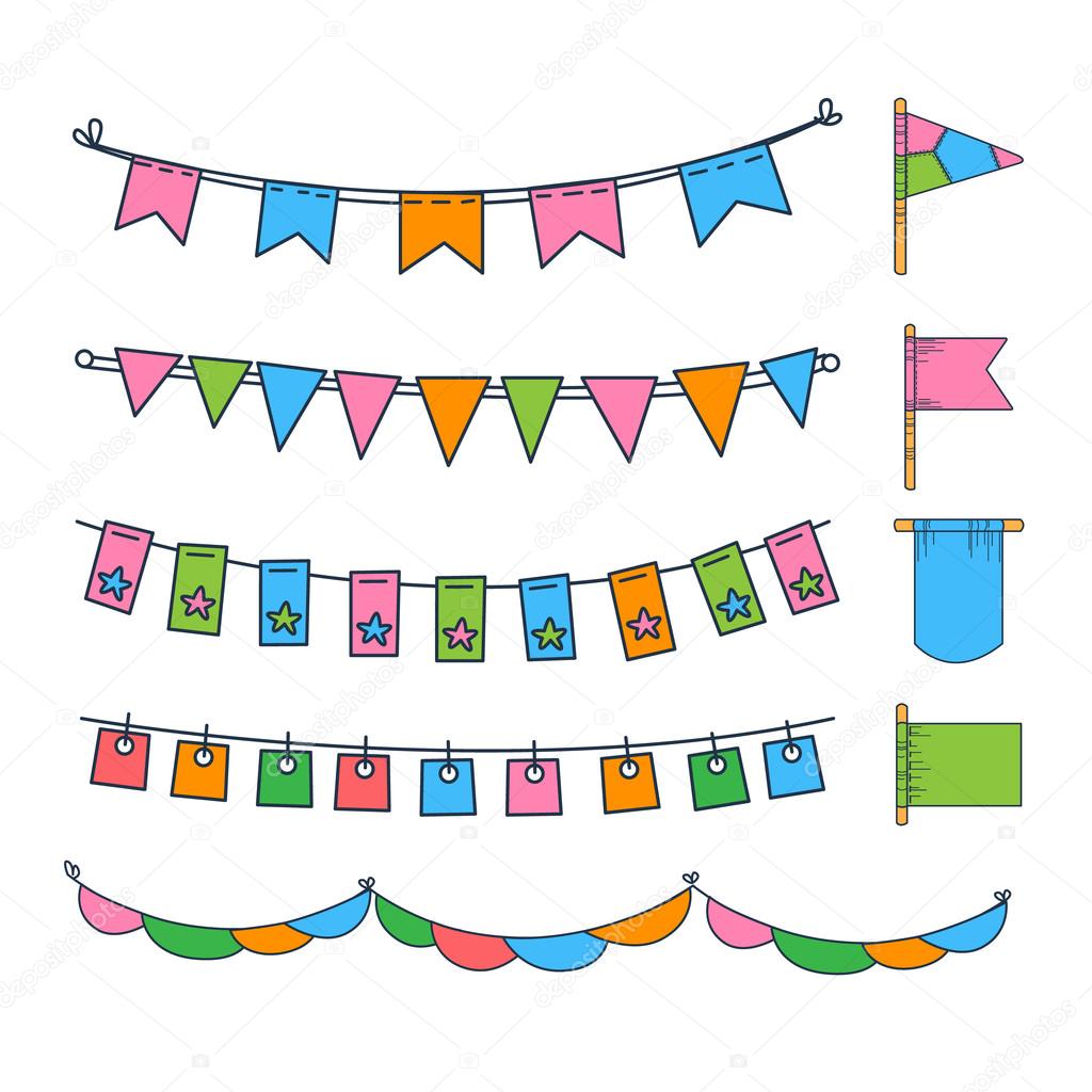 Colorful Garlands and Flags