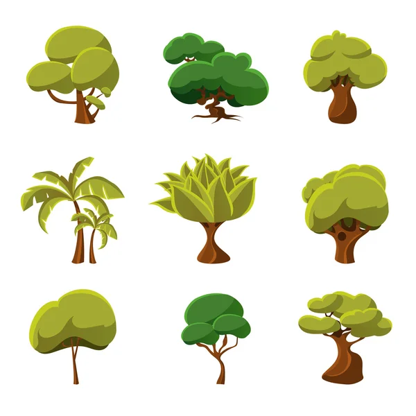 Cartoon Trees Set Illustration vectorielle — Image vectorielle