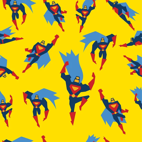 Superman Seamless Pattern — Stock Vector