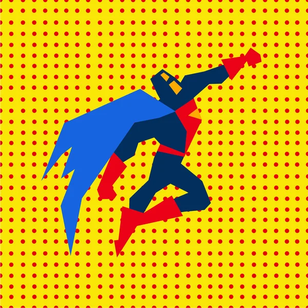 Landed Superman Vector Illustration — Stock Vector