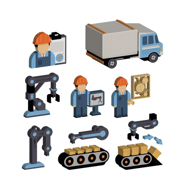 Logistik und Lager Symbole. Vektor Illustration Set — Stockvektor