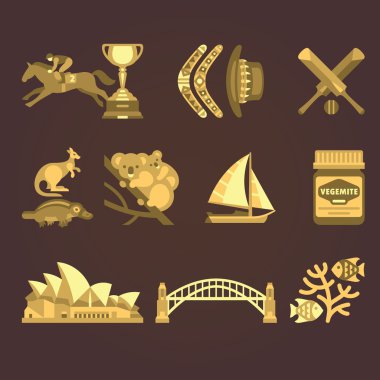 Australia Traditional Elements Set. clipart