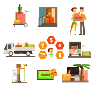Taşıma ve onarım Web Icon Set