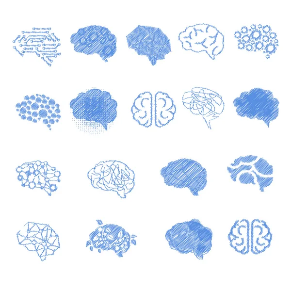 Набір піктограм мозку, Векторні ілюстрації Набір — стоковий вектор
