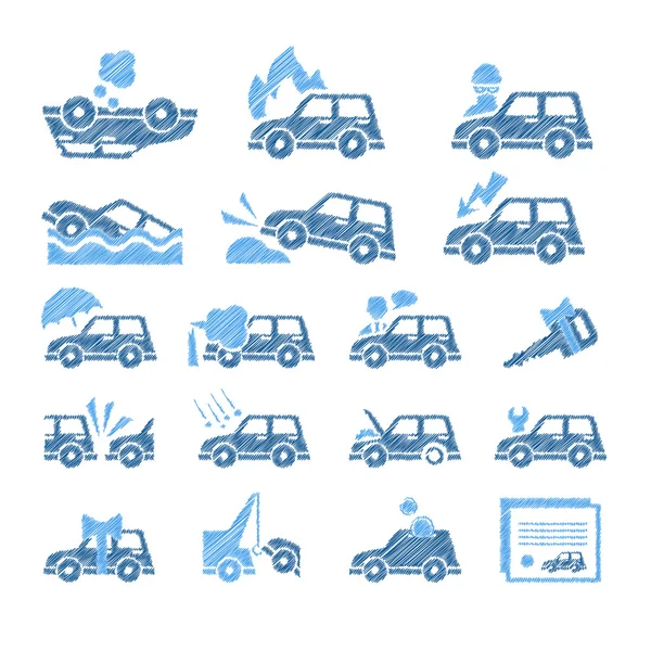 Set de icoane de asigurare auto . — Vector de stoc