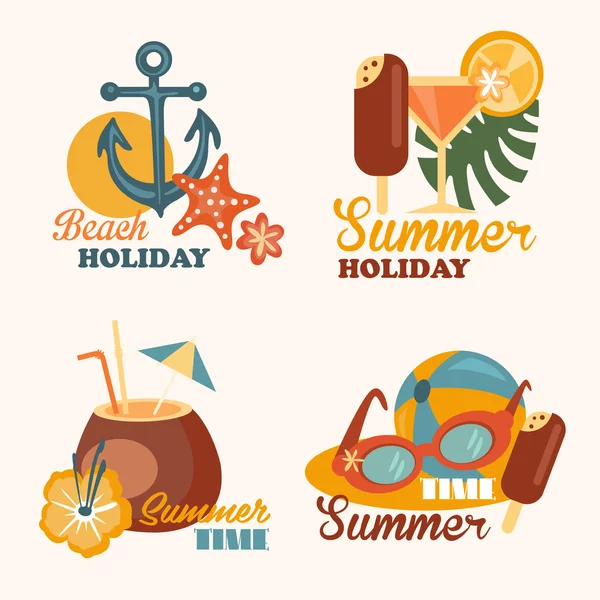 Set di vacanze al mare — Vettoriale Stock
