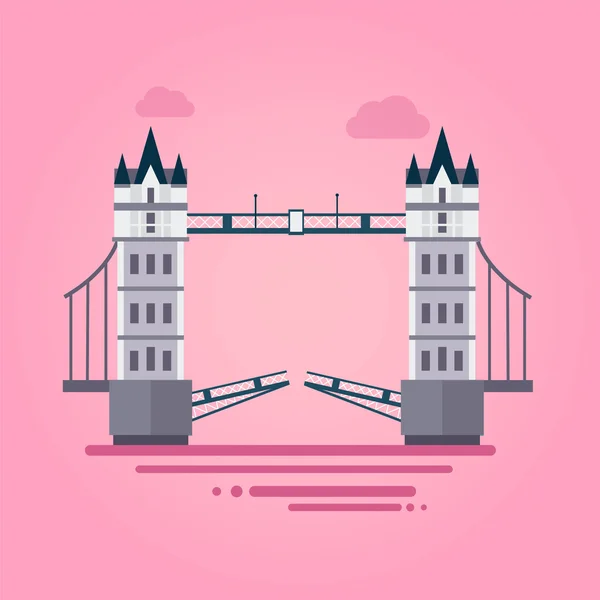 London Tower Bridge i lägenhet — Stock vektor
