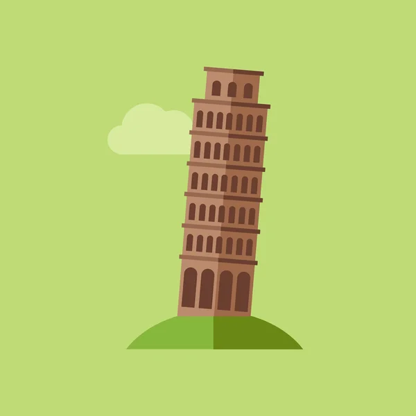 Torre de Pisa Vector Ilustración — Vector de stock