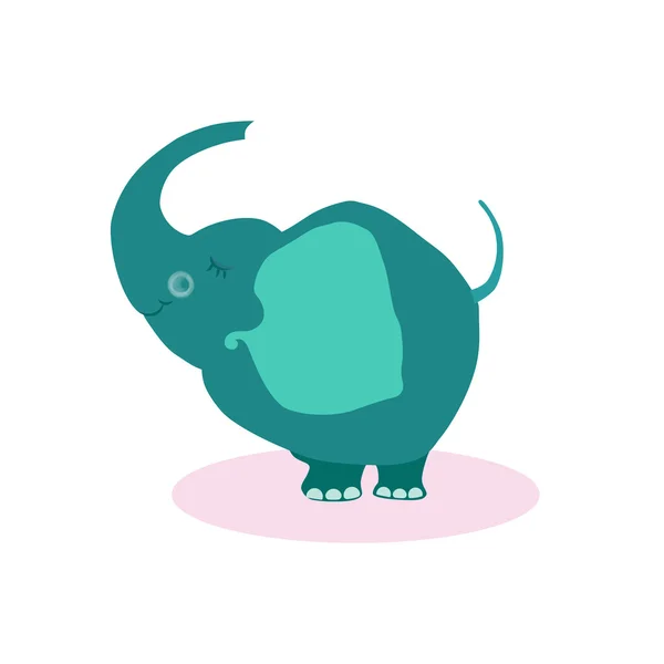 Carino il cartone animato Elephant. Illustrazione vettoriale piatto — Vettoriale Stock