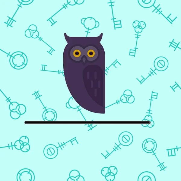 Set van Owl ontwerpelementen in lineaire stijl — Stockvector