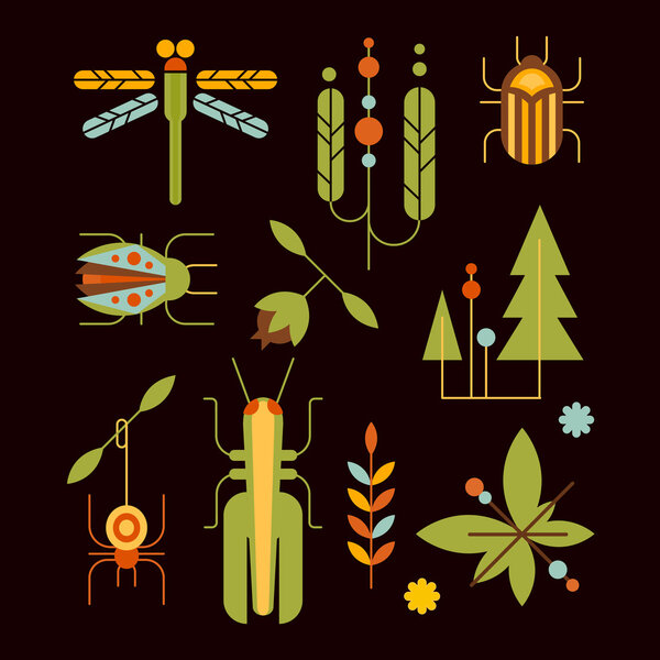 Nature, Insects, Leaves and Tree Icons