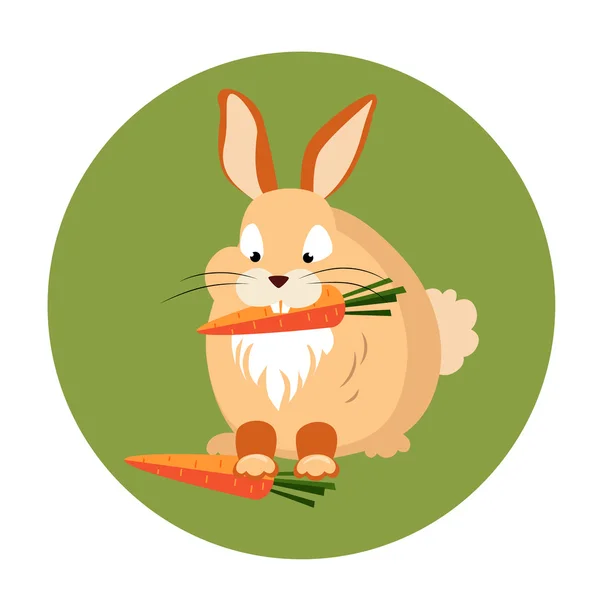 かわいいウサギを食べる — ストックベクタ