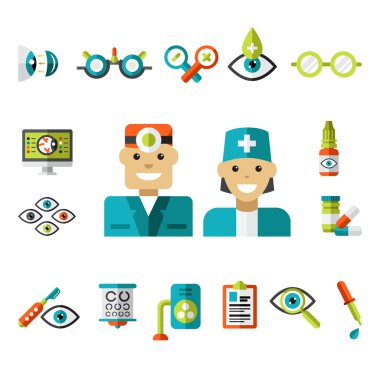 Optik simgeler, Oftalmoloji Icons Set