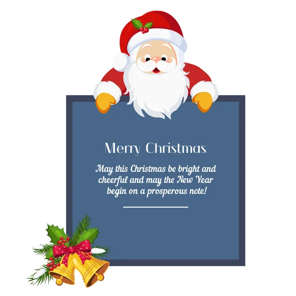 Tarjeta de Navidad con Santa Claus — Vector de stock