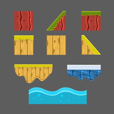 Platformers vektör Set için dokular