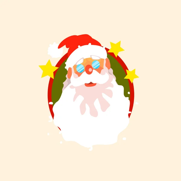 Weihnachtsmann mit Brille. — Stockvektor