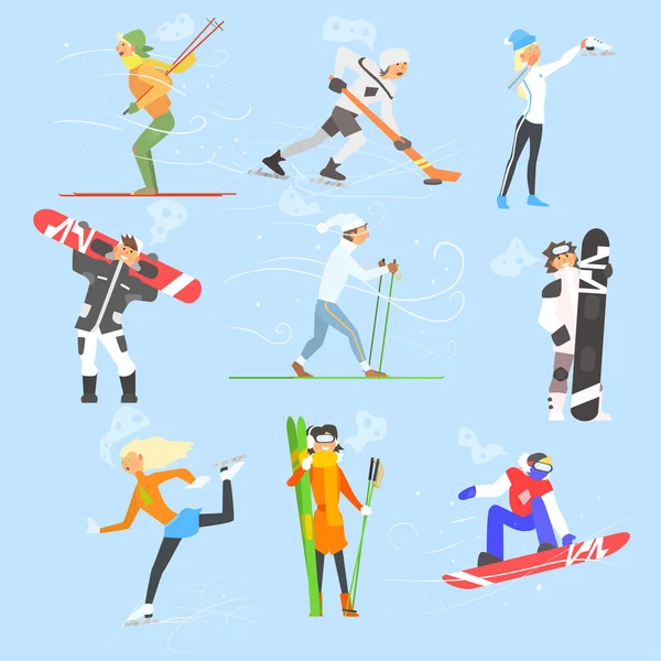Sport e attività invernali . — Vettoriale Stock