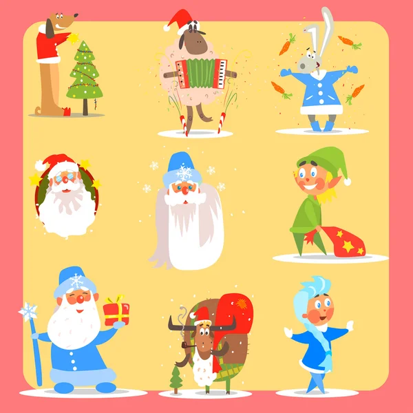 Conjunto de iconos de Navidad. — Vector de stock