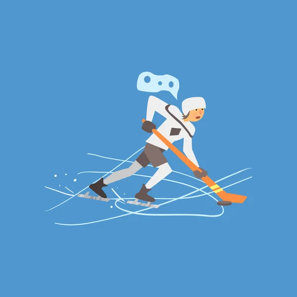 Jugador de hockey sobre hielo , — Vector de stock