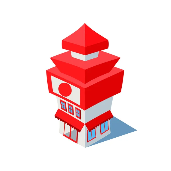 Edificio de cafetería restaurante sushi — Vector de stock