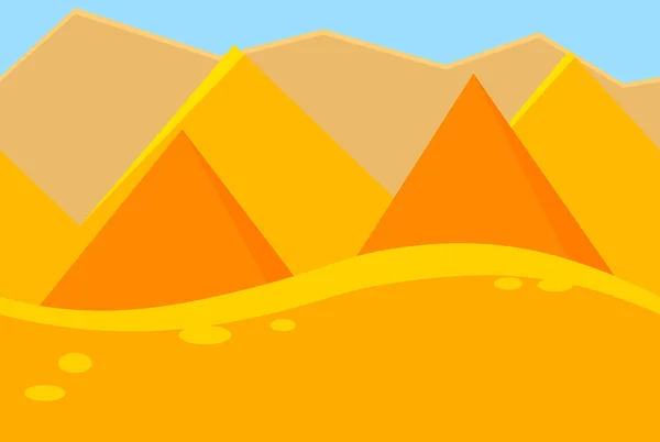 Paisaje de dibujos animados de las pirámides del desierto para el juego — Vector de stock
