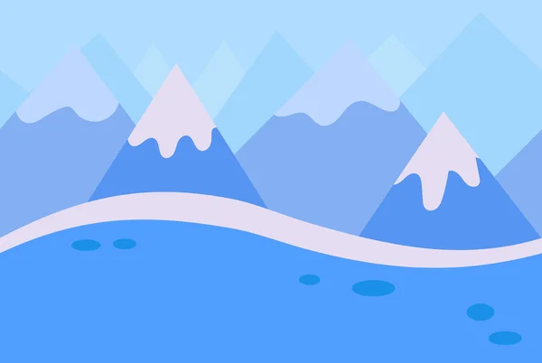 Бесшовный пейзаж Голубой Зимней горы — стоковый вектор