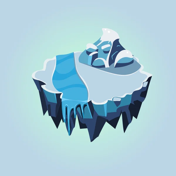 Caricature Isometric Icy Island — Image vectorielle