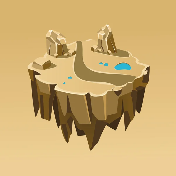 Cartoon Stone isometrisk Island — Stock vektor