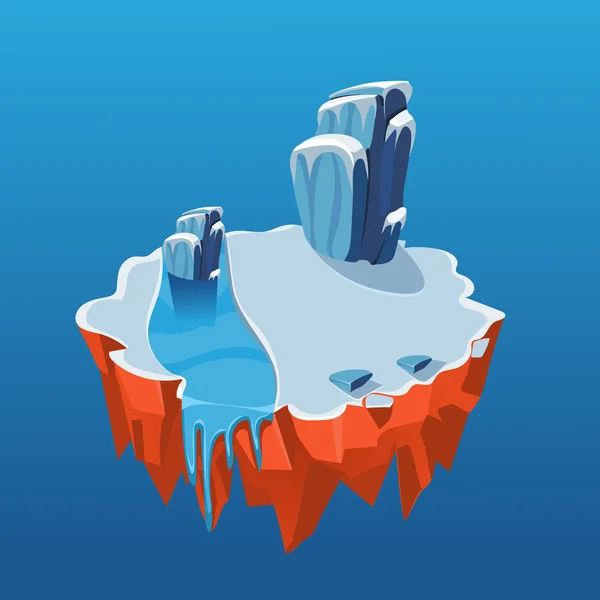 Dessin animé Isometric Icy Island pour le jeu — Image vectorielle