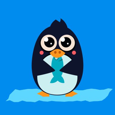 Penguen buz yeme balık.