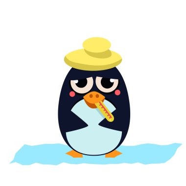 Termometre ile hasta penguen.