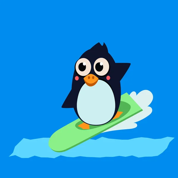 Penguin Surfing. Вектор — стоковий вектор