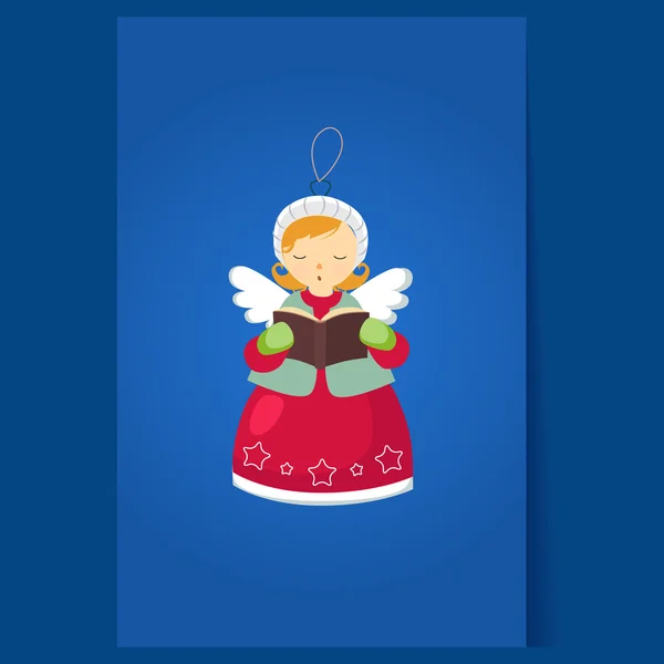 Kerstmis Angel Flying — Stockvector