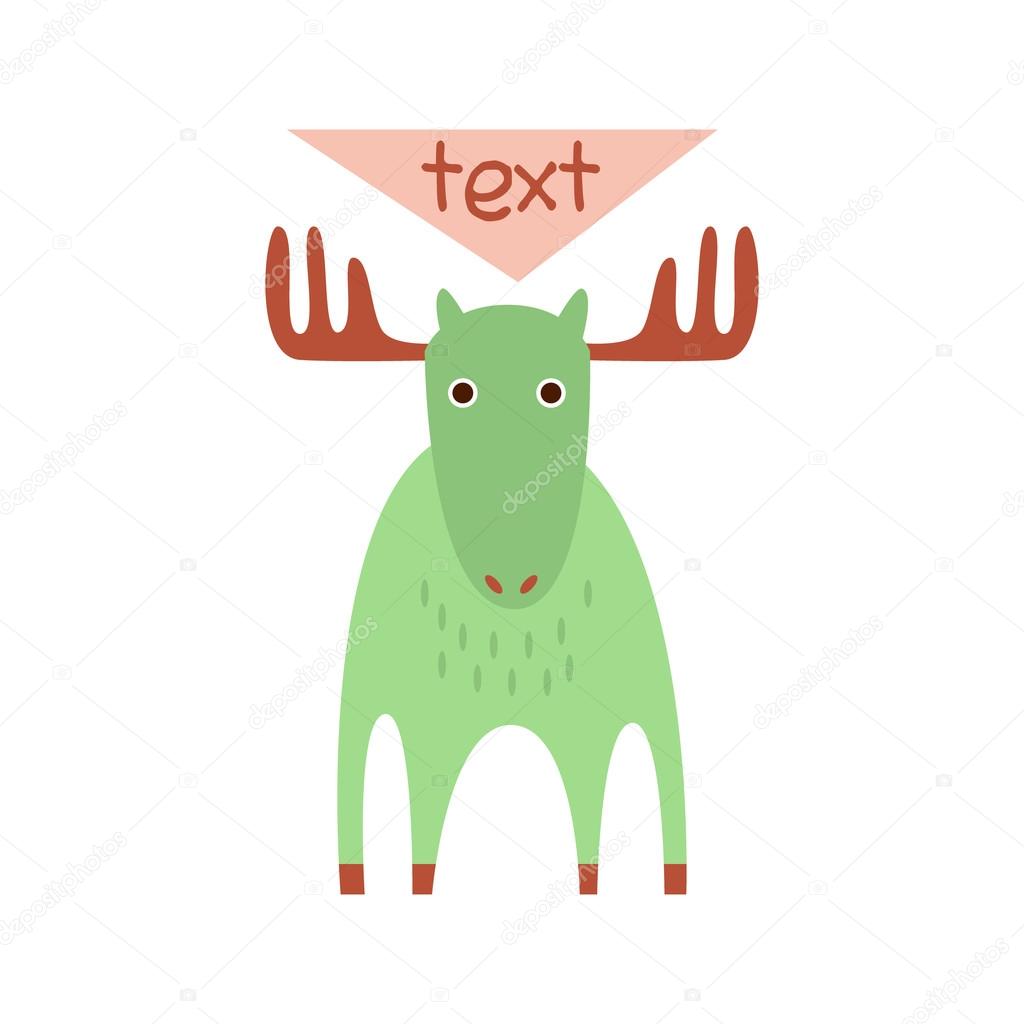 Cute deer with a sign for text