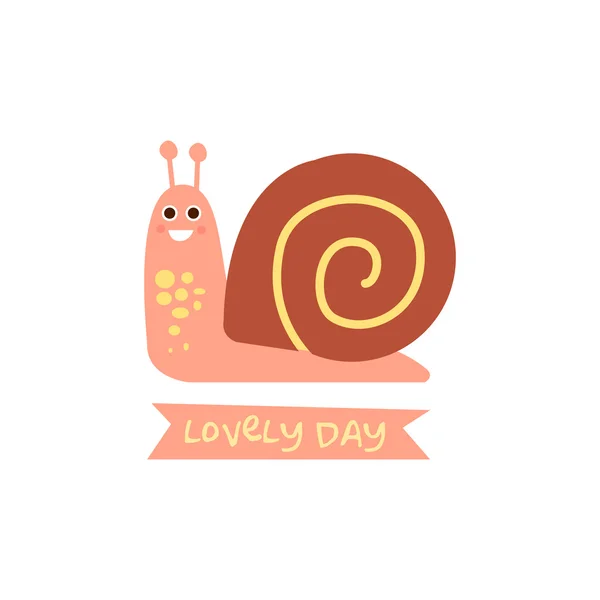 Cute snail with a sign for text — Stock Vector