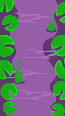 Nehir su Lillies yaprakları ile