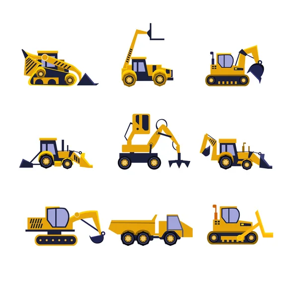 Construction Equipment Road Roller — Stock Vector